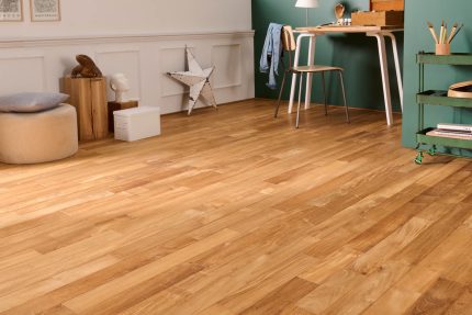 Parquet teck massif - Brut - 15 x 90 mm