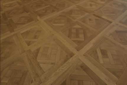 Parquet de Versailles - Contrecollé chêne - 15 x 600 x 600 mm - Teinte brune