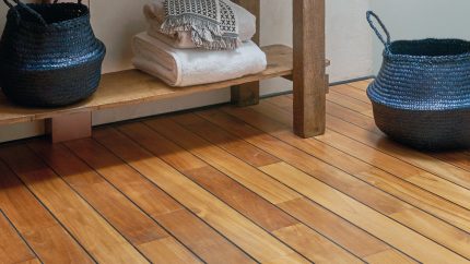 Parquet teck massif - Pont de bateau - 15 x 90 mm
