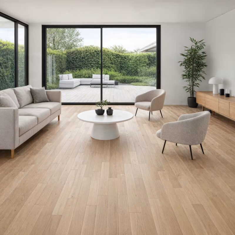 Parquet contrecollé chêne – Ep. 15 x l. 90 mm – Long. 1.20 m – Naturel