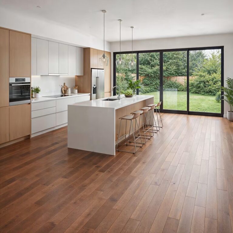 Parquet contrecollé chêne – Ep. 15 x l. 90 mm – Long. 1.20 m – Teinte brune