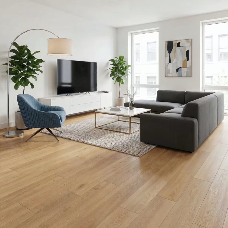 Sol stratifié – Ecologique – Chêne Naturel – 9,6 x 200 x 1210 mm